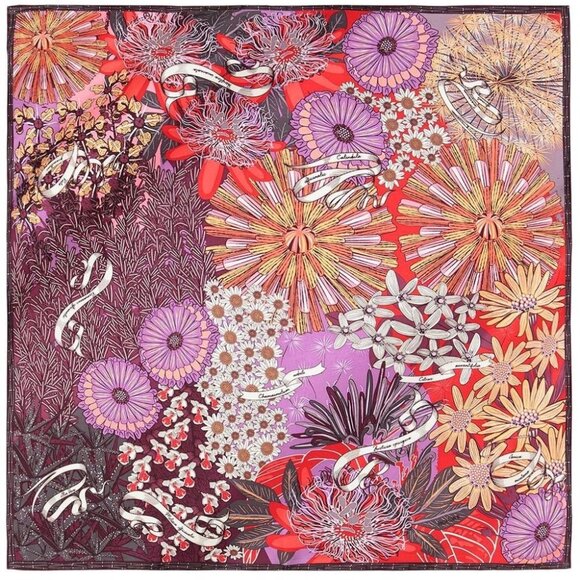 Pineda Covalin Accessories - NWT Silk Twill Scarf Hand-Rolled Pineda Covalin Herbalist Flowers